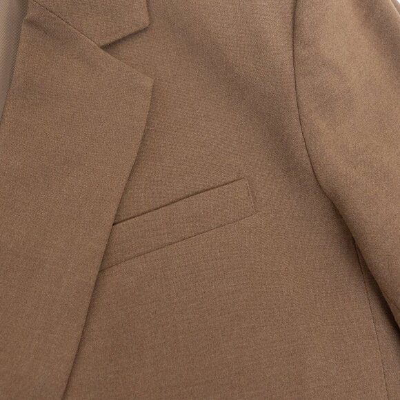 Frank and Oak The Relaxed Single Breasted Blazer Medium Brown - Picture 10 of 16
